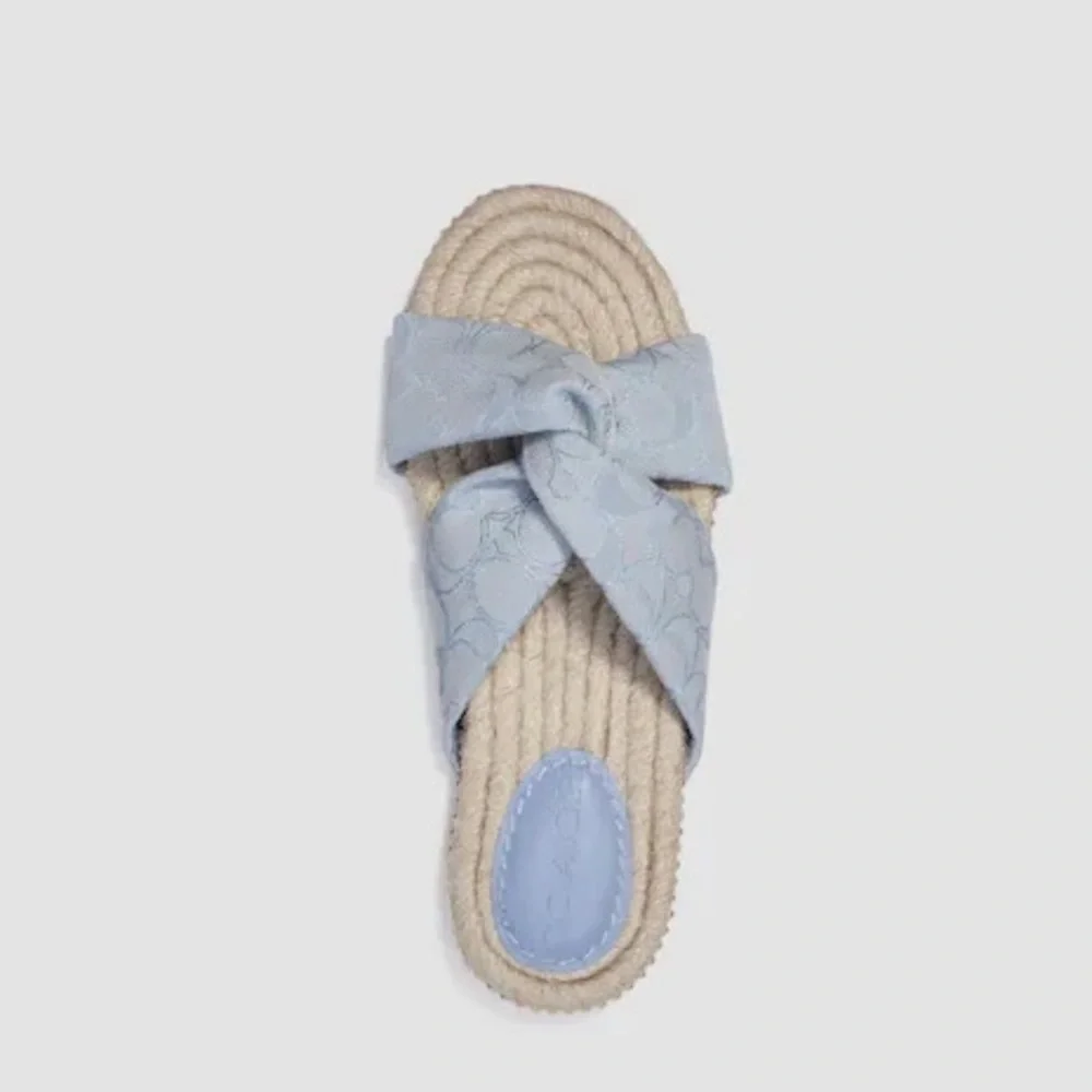 NWT Coach Charli Espadrille Sandals Light Blue Size 6.5